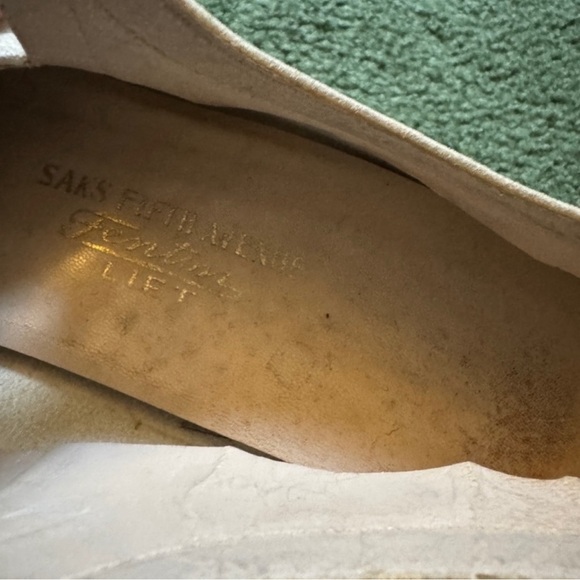 Vintage 1940s Saks Fifth Avenue White Leather Lace Up Wedge Shoes 6.5 40s 7 40’s - Picture 3 of 5